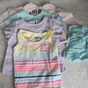 Baby Bundle - OshKosh Girls' Pastel Stripe Tank Top - Pink, Yellow & Blue
